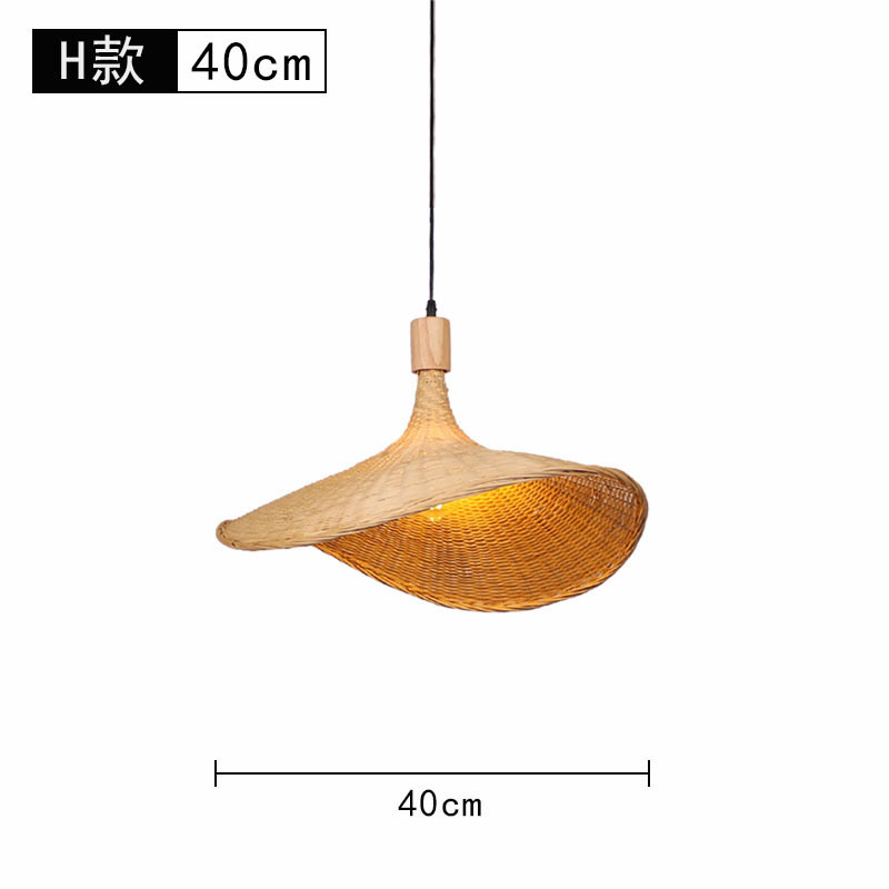 Hot sale Bamboo woven bamboo art bamboo chandelier clam shell boat shape bed and breakfast hotel lighting fixtures