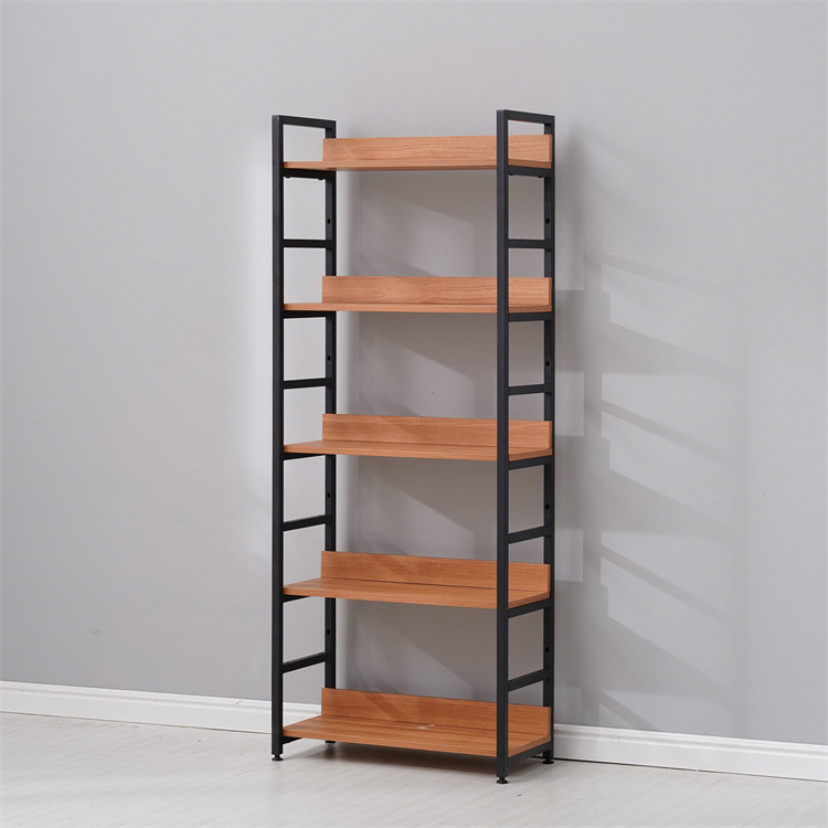 Rustic Standing 5 Tier Open Shelves Book Storage Bookcase Display Rack Wood Bookshelf