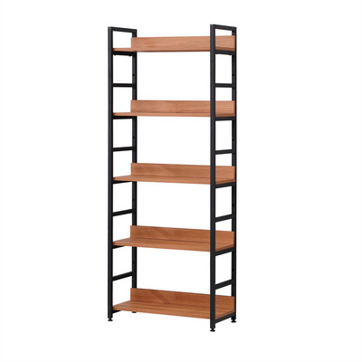 Rustic Standing 5 Tier Open Shelves Book Storage Bookcase Display Rack Wood Bookshelf