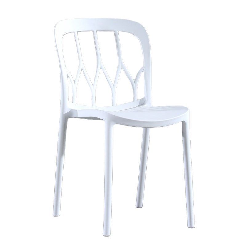 Modern Black Polypropylene PP Armless Dining Chair Stackable Plastic for Home Furniture Kitchen Bedroom Outdoor Hotel Use