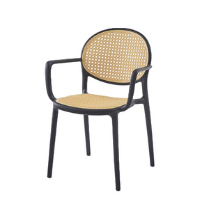 Customized Outdoor Dining Chair Modern Design Durable Plastic Bamboo Furniture Available in Different Colors Home Use