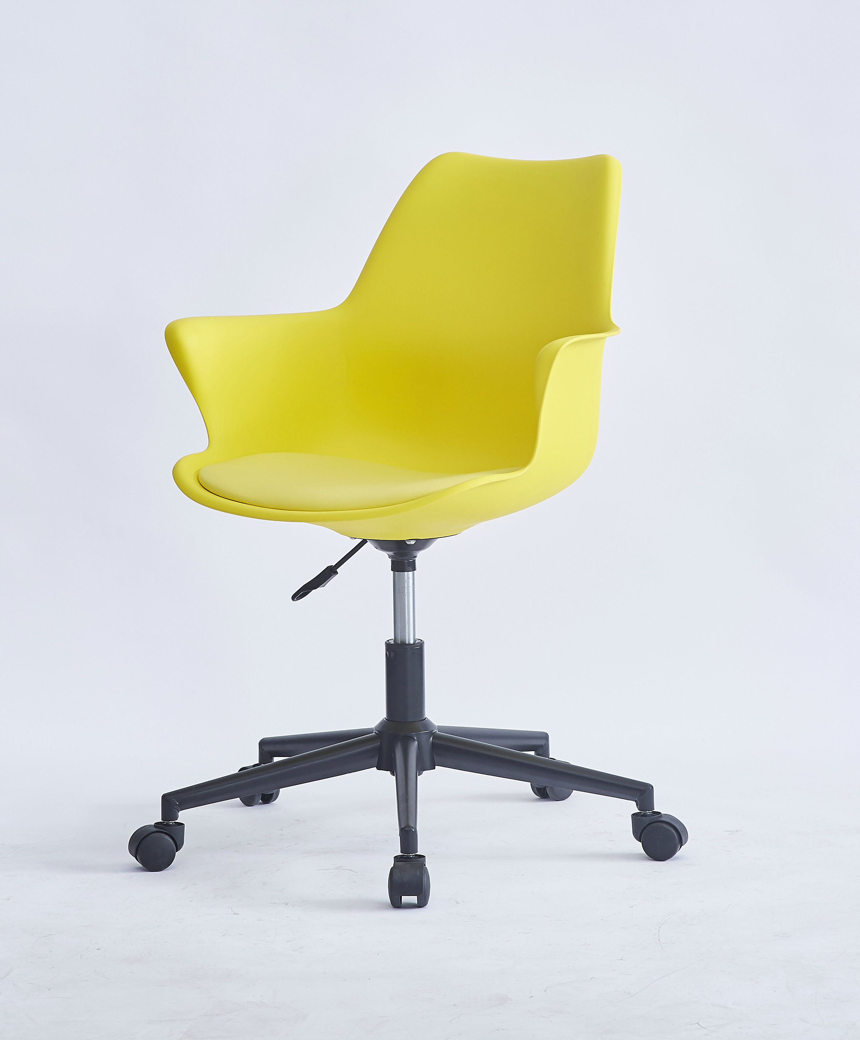 Hot Sale Modern Tulip Design Swivel Chair Plastic Seat with PU Cushion and Cooling Feature Nylon Base for Office Dining