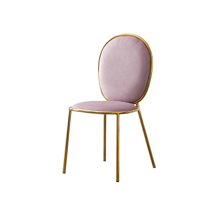 Best-Selling Pink Metal round Back Wedding Event Dining Chairs Stackable for Banquets and Party Events