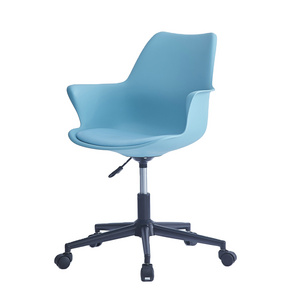 Hot Sale Modern Tulip Design Swivel Chair Plastic Seat with PU Cushion and Cooling Feature Nylon Base for Office Dining