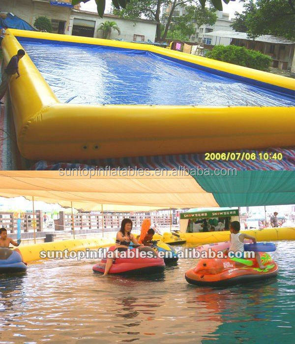 inflatable big pool for water waking ball, bumper boat with 0.9mm PVC tarpaulin best quality