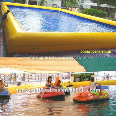 inflatable big pool for water waking ball, bumper boat with 0.9mm PVC tarpaulin best quality