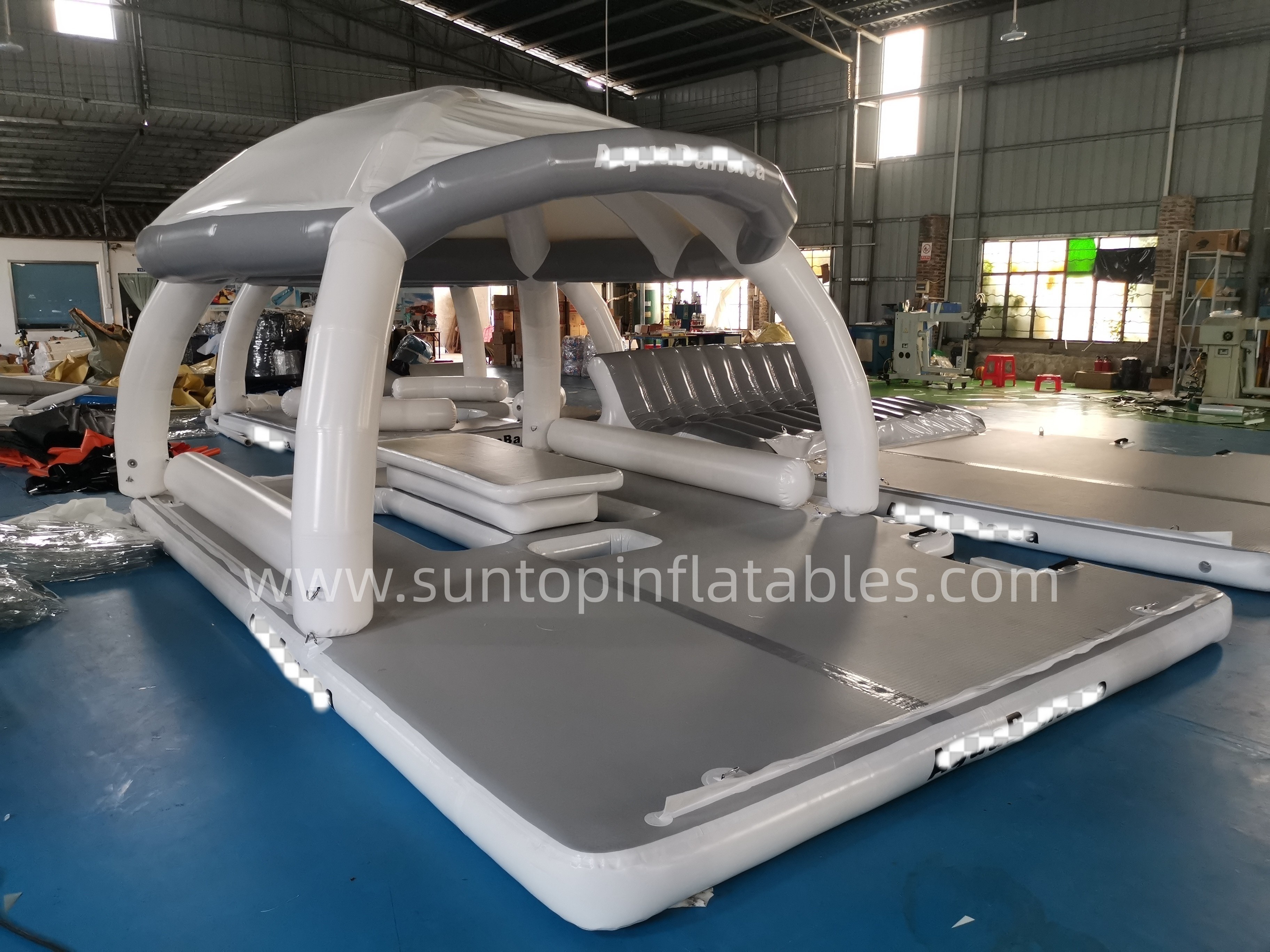 Commercial Inflatable Water Play Equipment Water Platform Island Pool Slide Floating Dock For Raft Pontoon Boat high quality