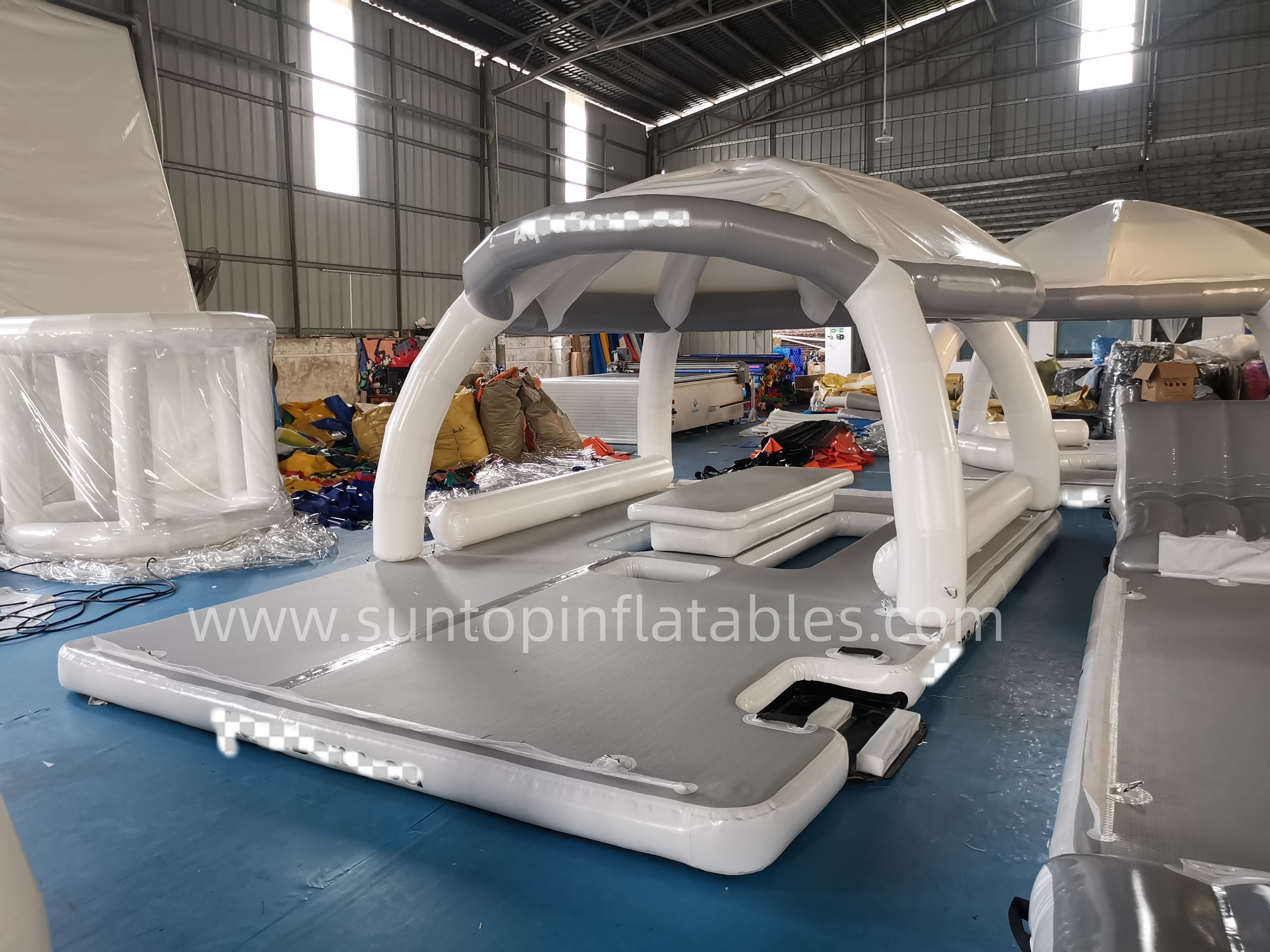 Commercial Inflatable Water Play Equipment Water Platform Island Pool Slide Floating Dock For Raft Pontoon Boat high quality