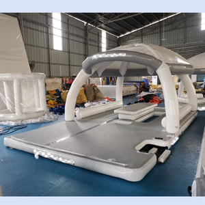 Commercial Inflatable Water Play Equipment Water Platform Island Pool Slide Floating Dock For Raft Pontoon Boat high quality