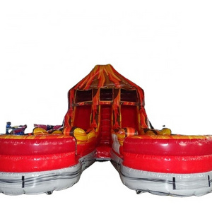 volcano theme inflatable double lane pool slide,inflatable water pool slide with custom design