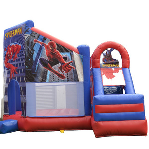 2022 hot sale inflatable spiderman jumping bouncy castle toys with 0.55mm PVC tarpaulin from PLATO materials