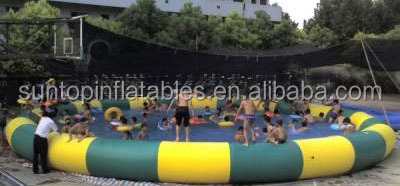 inflatable big pool for water waking ball, bumper boat with 0.9mm PVC tarpaulin best quality