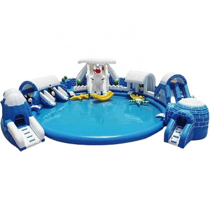 inflatable snow water slide toys with pool best PVC PLATO material