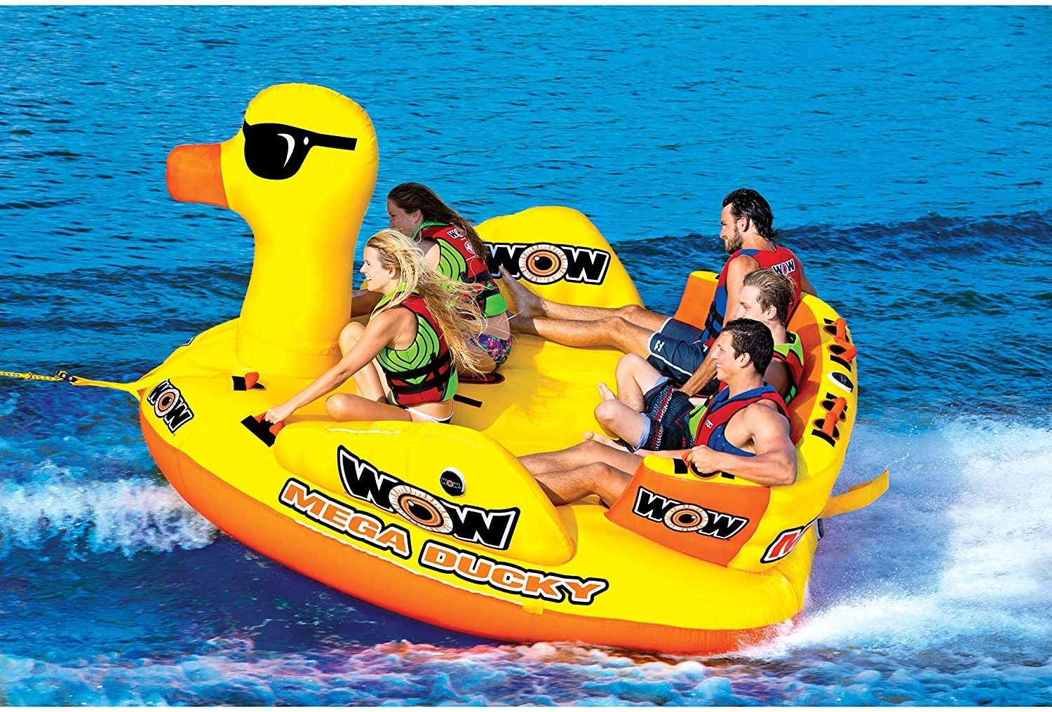 most durable water towable boat inflatable yellow duck boat floating couch water sofa water ski boat