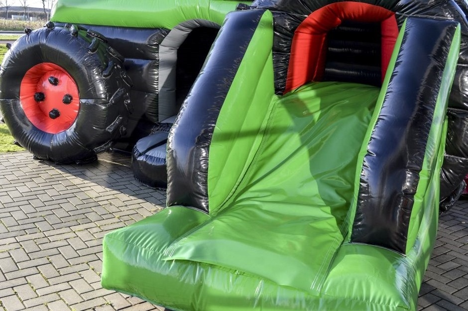 kids outdoor toy inflatable tractor bouncer slide,inflatable castle slide with best price