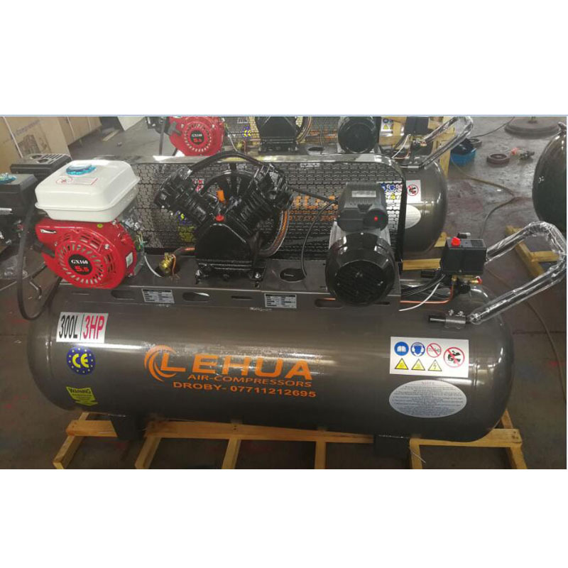 5.5hp gasoline engine 3hp motor 200litre multi use air compressor