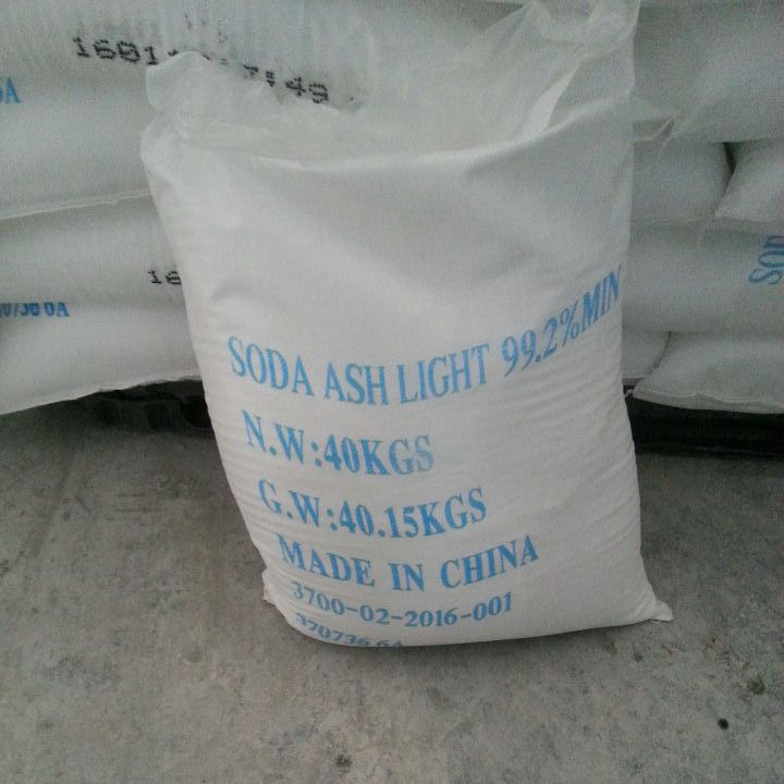 Double ring Sodium carbonate Na2CO3 formula crystals for manufacturer sale price Soda ash light 99.2% min min for Detergent