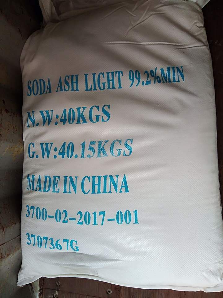 Double ring Sodium carbonate Na2CO3 formula crystals for manufacturer sale price Soda ash light 99.2% min min for Detergent