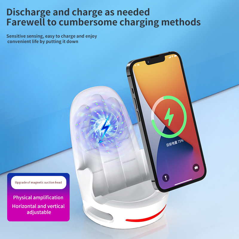 PU sofa shape 15W DESKTOP STAND WIRELESS CHARGER mobile phone multi-function charger Fast Phone Charging Stand Holder