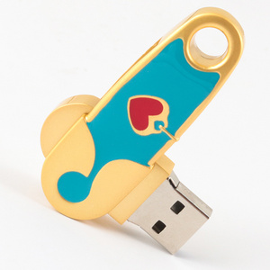 Personalized rotation USB 32gb flash with custom logo gold Full capacity 8 16 Gb 16gb metal usb key stick