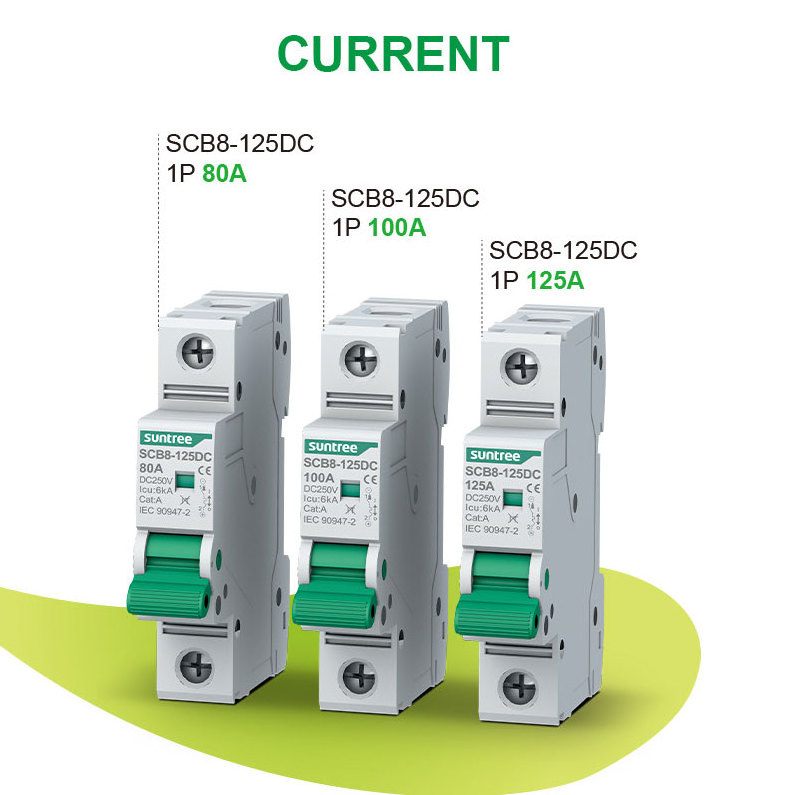 1/2/3/4/5/6/10/16/20/25/32/40/50/63/80/100/125 amp 10KA dc solar pv mcb miniature circuit breaker