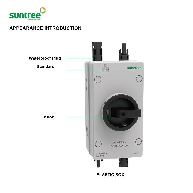 3 position 1500v waterproof isolator switch 32amp 2/4 pole solar pv dc quick disconnect switch IP66