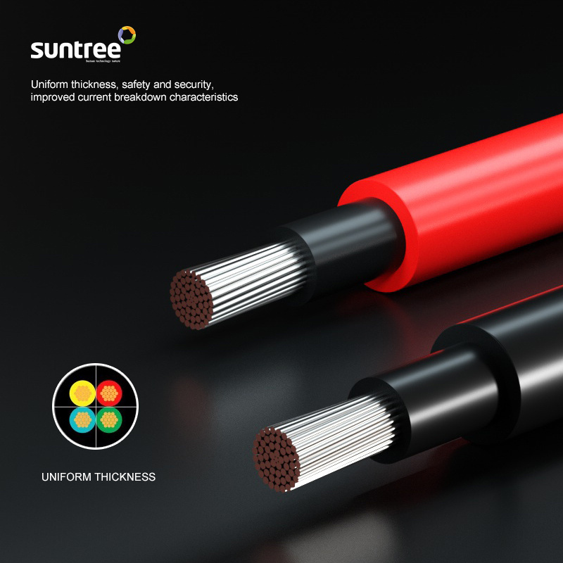 Suntree 1000v 1500v pv solar cable copper xlpe xlpo insulation dc pv solar wire cable 2.5mm 4mm 6mm 10mm 16mm2