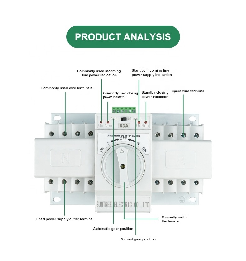 Automatic Transfer Switching(ATS) 4 Pole Change Over Switch AC 220V 400V