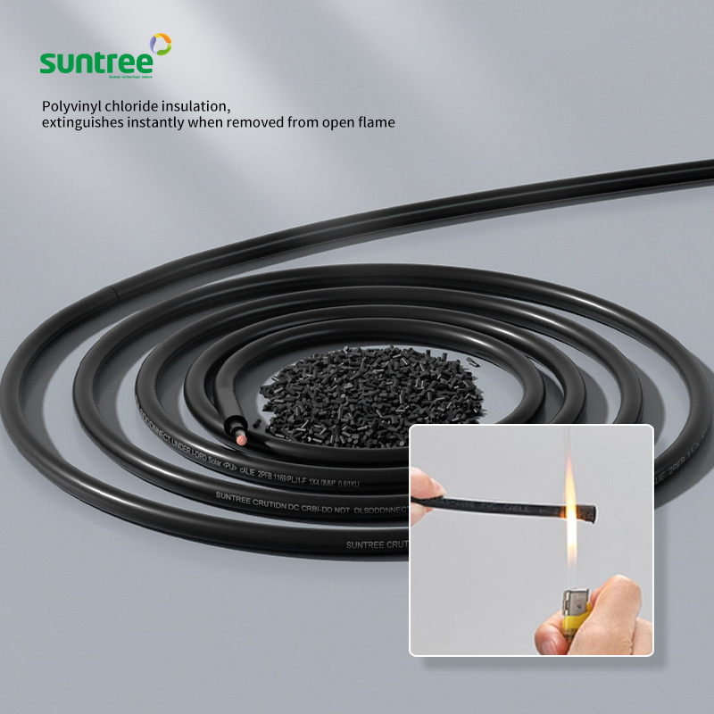 Suntree 1000v 1500v pv solar cable copper xlpe xlpo insulation dc pv solar wire cable 2.5mm 4mm 6mm 10mm 16mm2