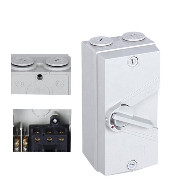 IP66 Wall Mount 63A Weatherproof Isolator 2P Disconnector Switches