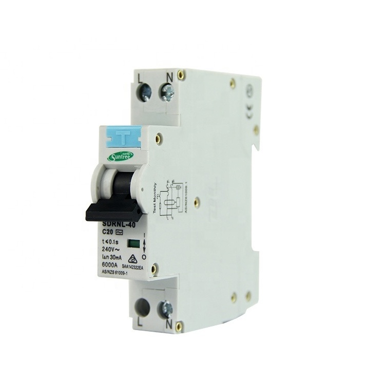 Leakage Current Protection Switch 1P+N 16amp Single Pole RCBO Electrical RCD