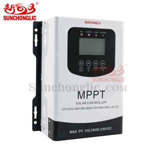 Sunchonglic solar battery charger 100a 12V 24V 36V 48V 60V 72V 84V 96V 100 amp mppt controller solar charge controller