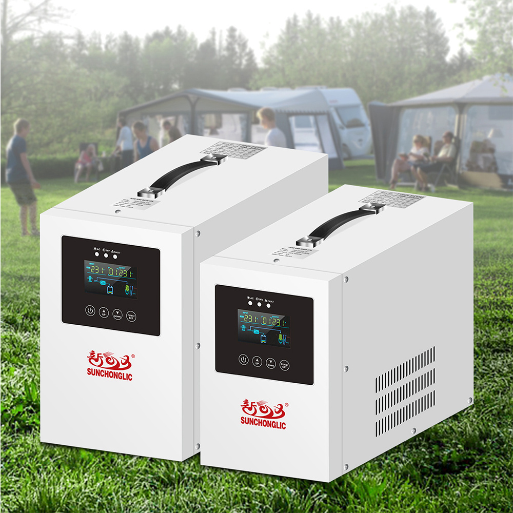 Sunchonglic 800va 500w ups low frequency pure sine wave toroidal solar inverter with battery charger