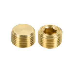 Brass Pipe Fitting Plug 3/4''-14 NPT Male Threading Countersunk Hex Plug