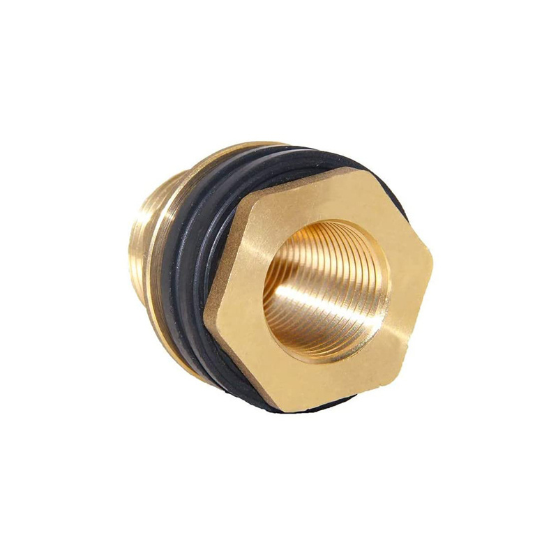 Brass Water Tank Connector For Garden Hose 3/4'' GHT Male To 1/2'' NPT Female Brass Bulkhead Fitting