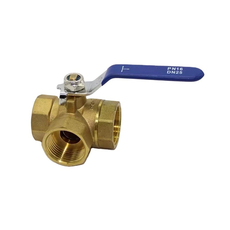 Brass 3 Way Ball Valve DN25 L Type T Type Three Way Ball Valve