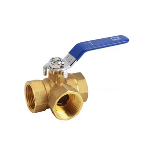 Brass 3 Way Ball Valve DN25 L Type T Type Three Way Ball Valve