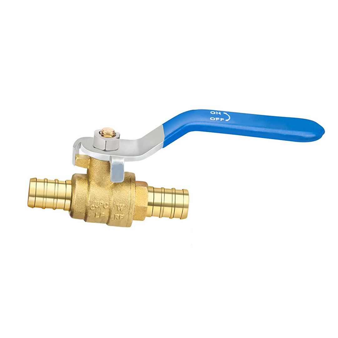 1/2'' 5/8'' 3/4'' 1'' Pex Valve Brass Water Shut Off Switch With Handle Mini 2 Way Brass Ball Valve for Water Gas Fuel