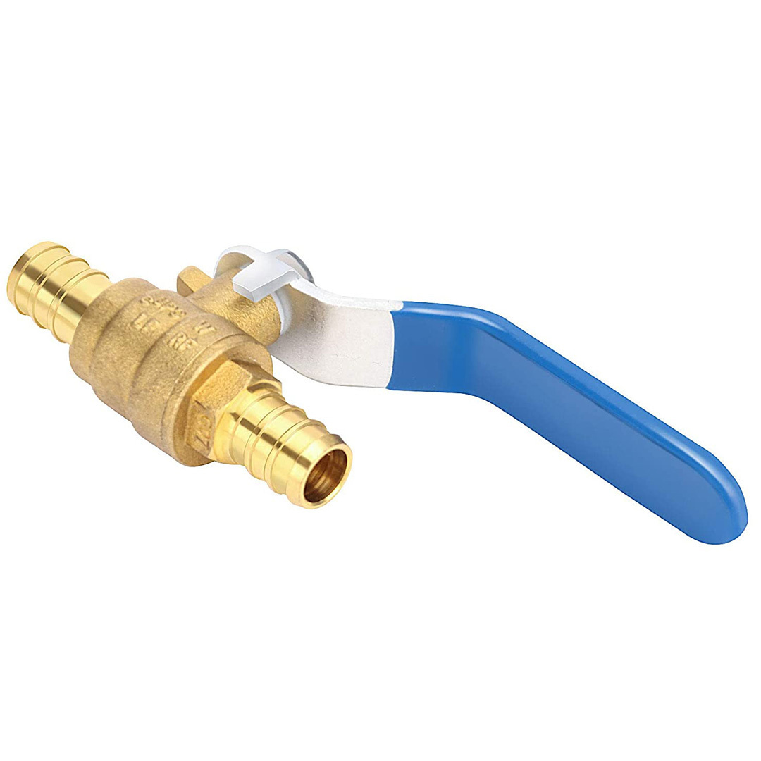 1/2'' 5/8'' 3/4'' 1'' Pex Valve Brass Water Shut Off Switch With Handle Mini 2 Way Brass Ball Valve for Water Gas Fuel