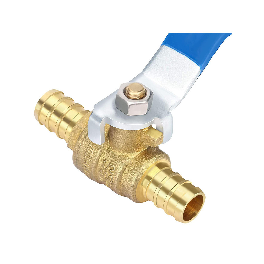 1/2'' 5/8'' 3/4'' 1'' Pex Valve Brass Water Shut Off Switch With Handle Mini 2 Way Brass Ball Valve for Water Gas Fuel