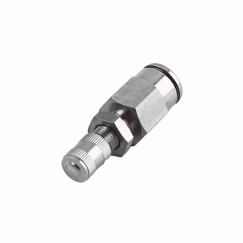 Nickel-Plated Brass Pneumatic Valve 1/4'' Hose OD Push-in Air Inflation Schrader Valve