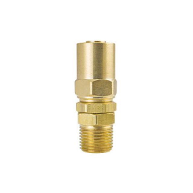 Brass Reusable Hose Fitting 1/4'' MPT Swivel To 1/4