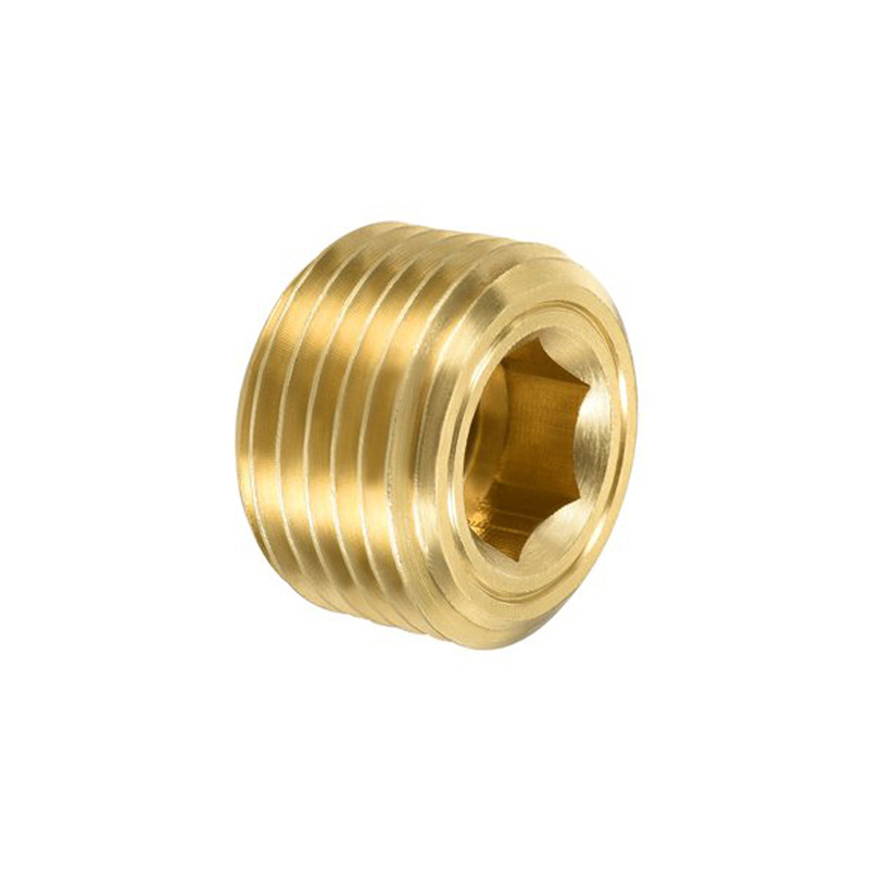 Brass Pipe Fitting Plug 3/4''-14 NPT Male Threading Countersunk Hex Plug