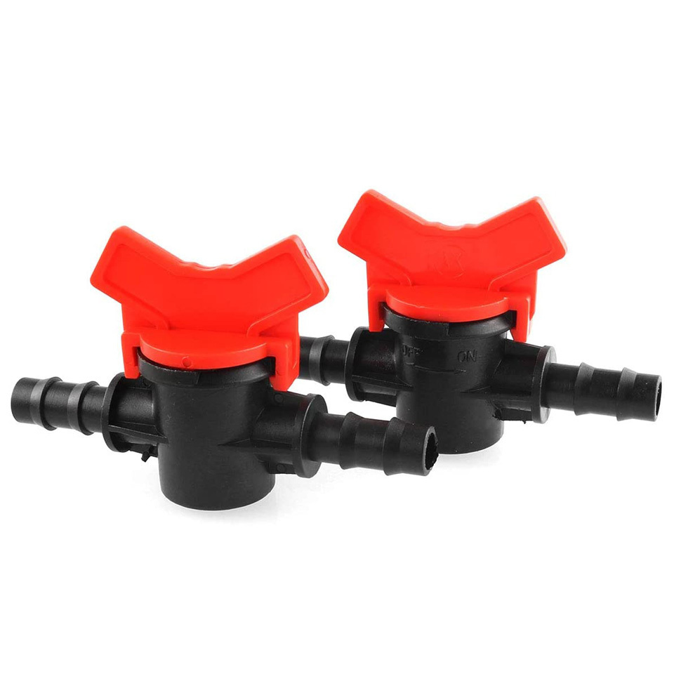 Barbed Ball Valve 3/8'' OD In-Line Ball Valve Shut-Off Switch With Hose Barb for Drip Irrigation