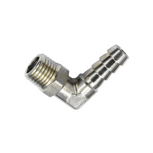 Nickel-Plated Brass Hose Tail Fittings NPT BSPT 3/8'' Swivel Male Threading To 8mm Hose ID Elbow