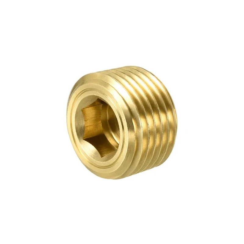 Brass Pipe Fitting Plug 3/4''-14 NPT Male Threading Countersunk Hex Plug