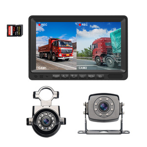 ODM 7" IPS Screen 2 Split DC 12V 36V Truck AHD Night Vision Camera Vehicle Rear Monitor Backup Camera Vehicle Monitoring System