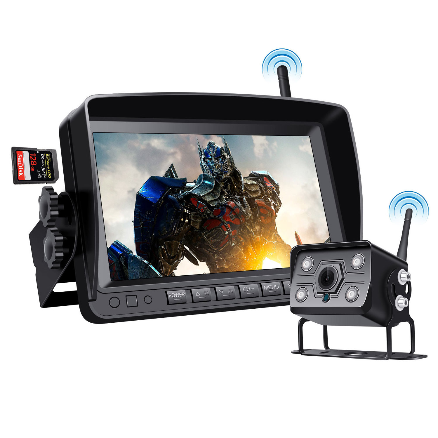 Customized Design Wireless AHD1080P Truck Rear View Camera Reversing System 7 Inch Screen Monitor