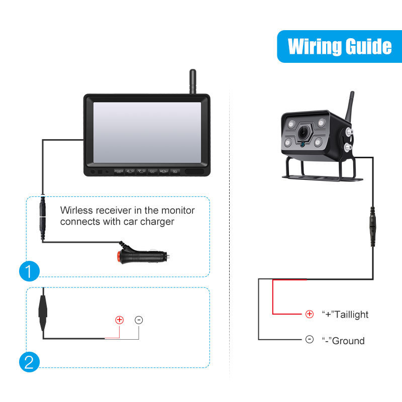 Customized Design Wireless AHD1080P Truck Rear View Camera Reversing System 7 Inch Screen Monitor