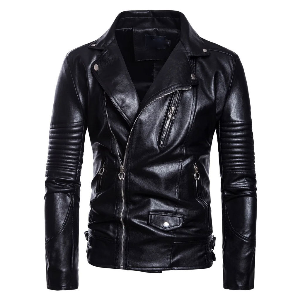 Black Winter Leather Jacket For Men Stylish All Sizes With Customized Logo And Privet Label Leather Jacket With Zipper